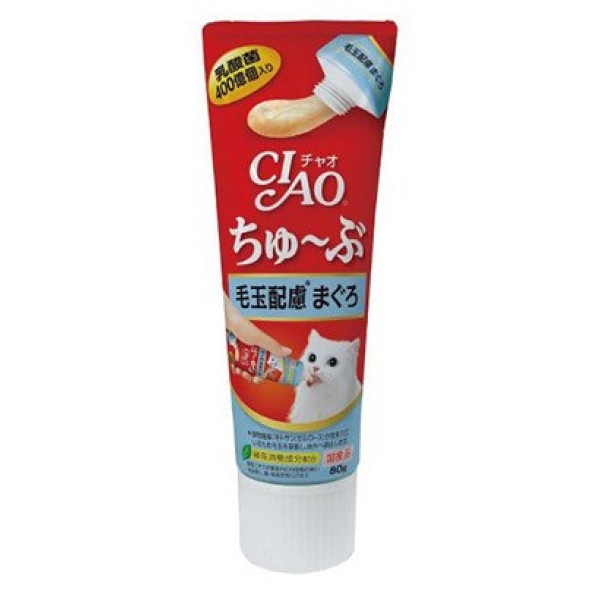CIAO 貓貓食用益生菌化毛球吞拿魚味 80g