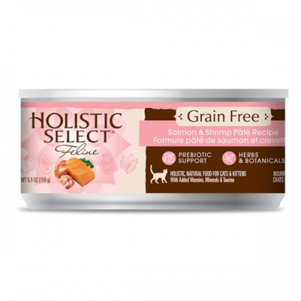 Holistic Select-活力滋三文魚拼海蝦配方﹙無穀物﹚天然貓罐頭 